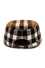 Burberry Check Jared Hat in Dark Birch Brown Check, view 3, click to view large image.