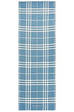 Burberry Check Scarf in Dark Blue & Vivid Blue, view 2, click to view large image.