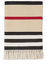 Burberry Icon Stripe Blanket in Archive Beige, view 1, click to view large image.