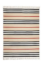 Burberry Icon Stripe Blanket in Archive Beige, view 2, click to view large image.