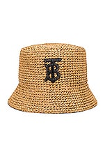 Burberry Bucket Hat in Black & Beige, view 1, click to view large image.
