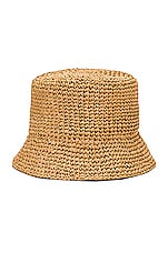 Burberry Bucket Hat in Black & Beige, view 2, click to view large image.