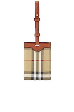 Burberry Patterned Luggage Tag in Archive Beige, view 1, click to view large image.