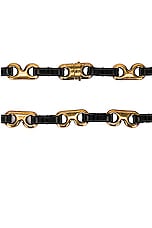 Burberry Slider Belt in Black & Gold, view 2, click to view large image.