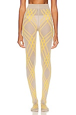 Burberry Printed Tights in Limestone & Mimosa, view 1, click to view large image.