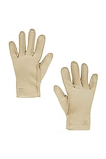 Burberry Plain Cold Weather Leather Gloves in Hunter, view 1, click to view large image.