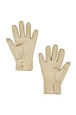 Burberry Plain Cold Weather Leather Gloves in Hunter, view 2, click to view large image.