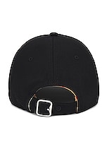 Burberry Check Lined Baseball Hat in Black, view 2, click to view large image.