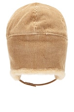 Burberry Corduroy Trapper Hat in Teddy, view 2, click to view large image.