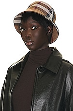 Burberry Bucket Hat in Birch Brown IP Check, view 2, click to view large image.