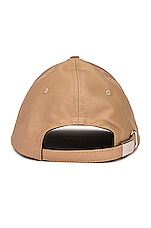 Burberry Horseferry Motif Baseball Cap in Soft Fawn, view 3, click to view large image.