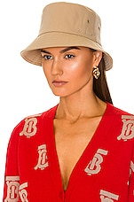 Burberry Cotton Gabardine Bucket Hat in Honey, view 2, click to view large image.