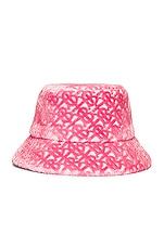 Burberry Towel Embroidery Bucket Hat in Pink, view 1, click to view large image.