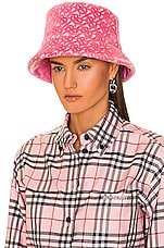 Burberry Towel Embroidery Bucket Hat in Pink, view 2, click to view large image.