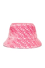 Burberry Towel Embroidery Bucket Hat in Pink, view 3, click to view large image.
