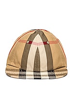 Burberry Reversible Check Hat in Pale Blue Check, view 1, click to view large image.
