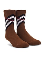 Burberry Chevron Sports Sock in Dark Birch Brown, view 1, click to view large image.
