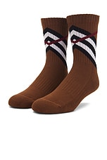 Burberry Chevron Sports Sock in Dark Birch Brown, view 3, click to view large image.