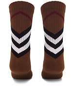 Burberry Chevron Sports Sock in Dark Birch Brown, view 4, click to view large image.