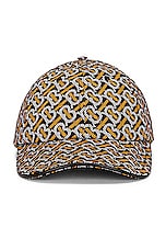 Burberry Embossed TB Monogram Baseball Cap in Grey IP Pattern, view 1, click to view large image.