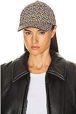 Burberry Embossed TB Monogram Baseball Cap in Grey IP Pattern, view 2, click to view large image.