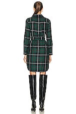 Burberry Runway Check C2 Shirt Dress in Dark Viridian Green, view 5, click to view large image.