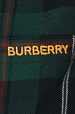 Burberry Runway Check C2 Shirt Dress in Dark Viridian Green, view 6, click to view large image.