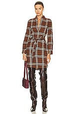 Burberry Sexy Jersey Check C8 Dress in Dark Birch Brown IP, view 1, click to view large image.