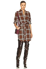 Burberry Sexy Jersey Check C8 Dress in Dark Birch Brown IP, view 2, click to view large image.