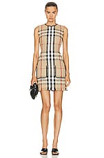 Burberry Macy Dress in Archive Beige IP Check, view 1, click to view large image.