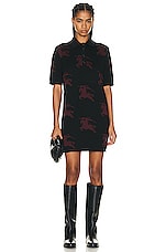 Burberry Polo Shirt Dress in Black & Bordeaux, view 1, click to view large image.
