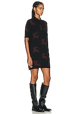 Burberry Polo Shirt Dress in Black & Bordeaux, view 2, click to view large image.