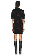 Burberry Polo Shirt Dress in Black & Bordeaux, view 3, click to view large image.
