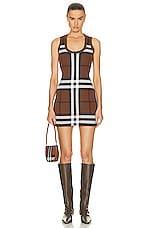 Burberry Sleeveless Mini Dress in Dark Birch Brown, view 1, click to view large image.