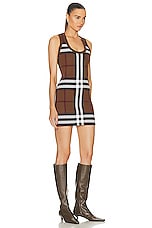 Burberry Sleeveless Mini Dress in Dark Birch Brown, view 2, click to view large image.