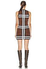Burberry Sleeveless Mini Dress in Dark Birch Brown, view 3, click to view large image.