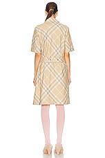 Burberry Button Down Dress in Flax Check, view 4, click to view large image.