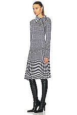 Burberry Long Sleeve Dress in Monochrome, view 3, click to view large image.