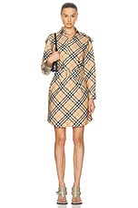 Burberry Belted Shirt Dress in Sand IP Check, view 1, click to view large image.