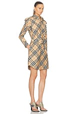 Burberry Belted Shirt Dress in Sand IP Check, view 2, click to view large image.