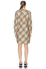 Burberry Belted Shirt Dress in Sand IP Check, view 3, click to view large image.