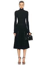 Burberry Turtleneck Midi Dress in Black, view 1, click to view large image.