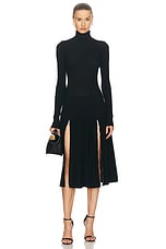 Burberry Turtleneck Midi Dress in Black, view 4, click to view large image.