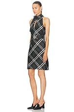 Burberry High Neck Mini Dress in Snug IP Check, view 3, click to view large image.