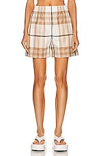 Burberry Tawney Short in Frosted White Check, view 1, click to view large image.