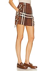 Burberry Chiara Check Short in Dark Birch Brown Check, view 2, click to view large image.