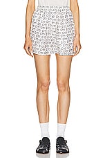 Burberry Elastic Short in Silver & White, view 1, click to view large image.