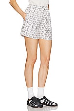 Burberry Elastic Short in Silver & White, view 2, click to view large image.