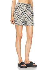 Burberry Elastic Waist Short in Lichen IP Check, view 2, click to view large image.