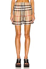 Burberry Tawney Short in Archive Beige IP Check, view 1, click to view large image.